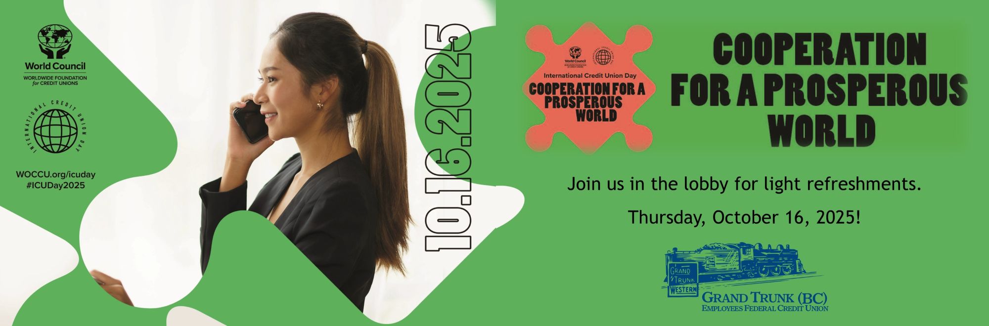 cooperation for a prosperous world. Join us in the lobby for light refreshments. Thursday October 16, 2025!