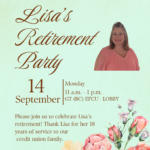 Lisa Retirement Party Flyer.