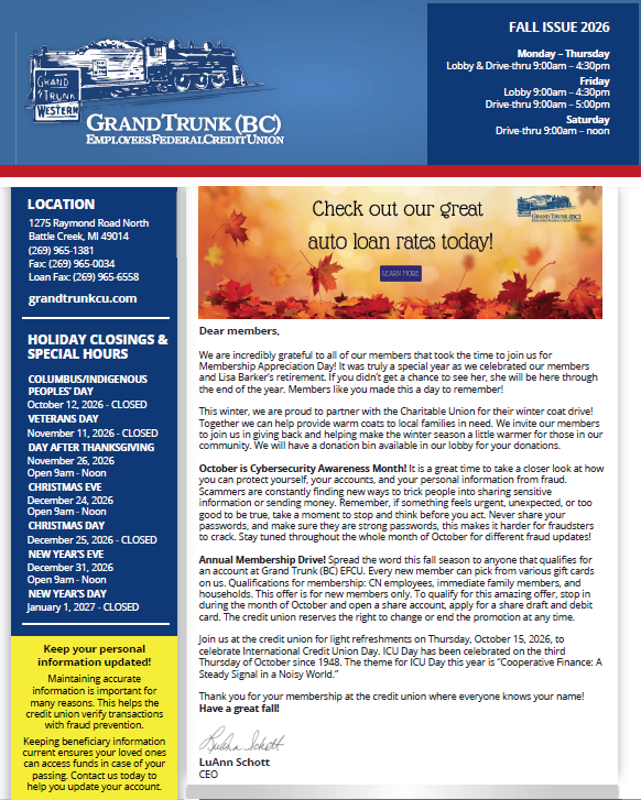 2026 October Newsletter