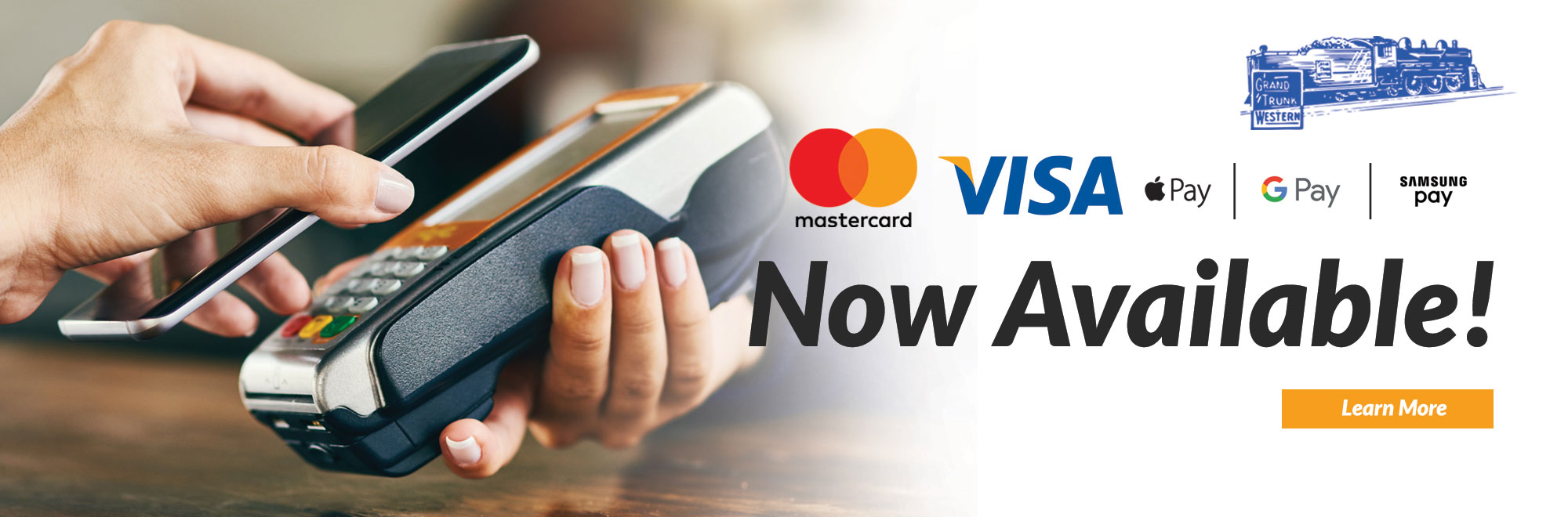 Learn more about Apple Pay, Google Pay, and Samsung Pay. Now Available for Mastercard and VISA!